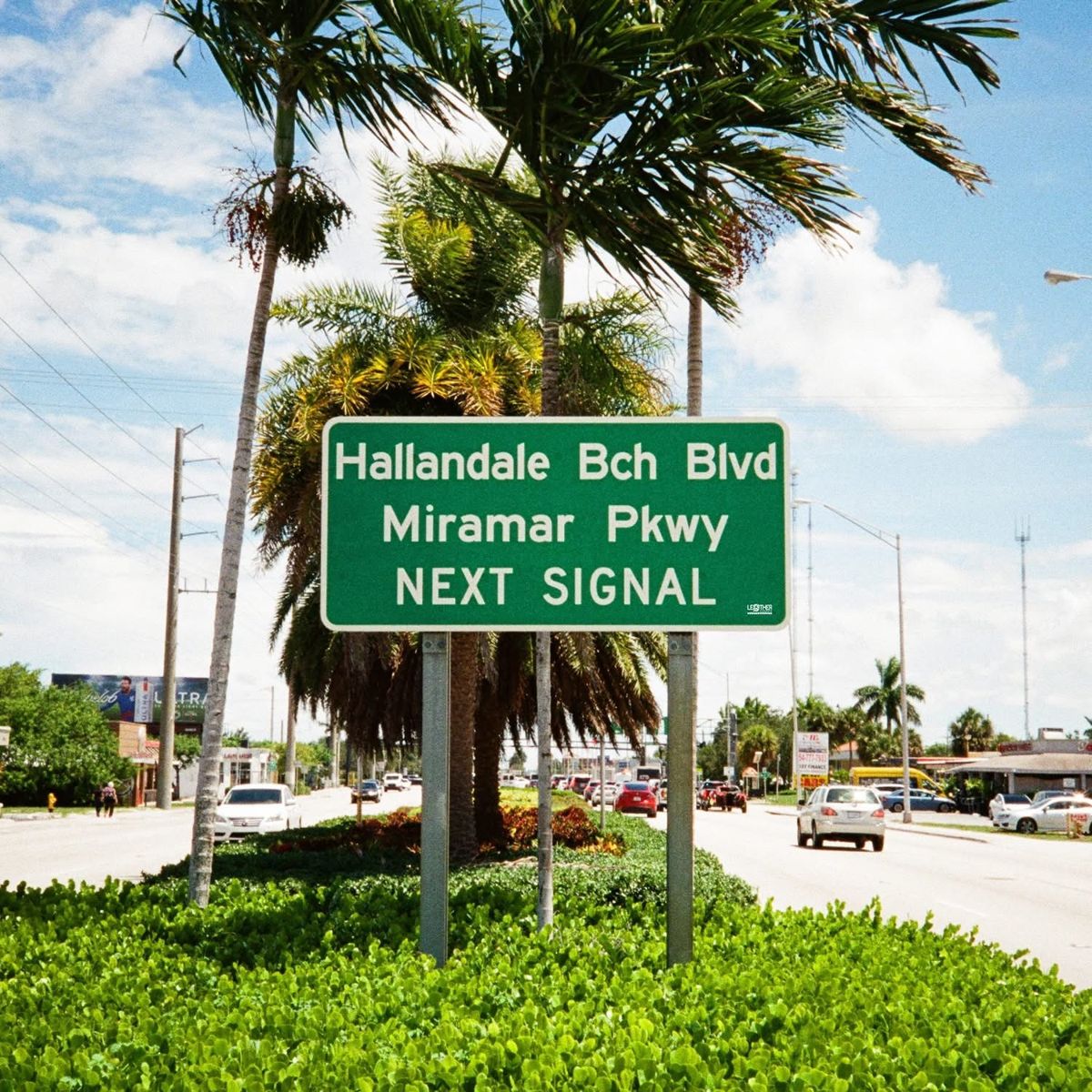 Hallandale Beach Blvd and Miramar Pkwy street sign