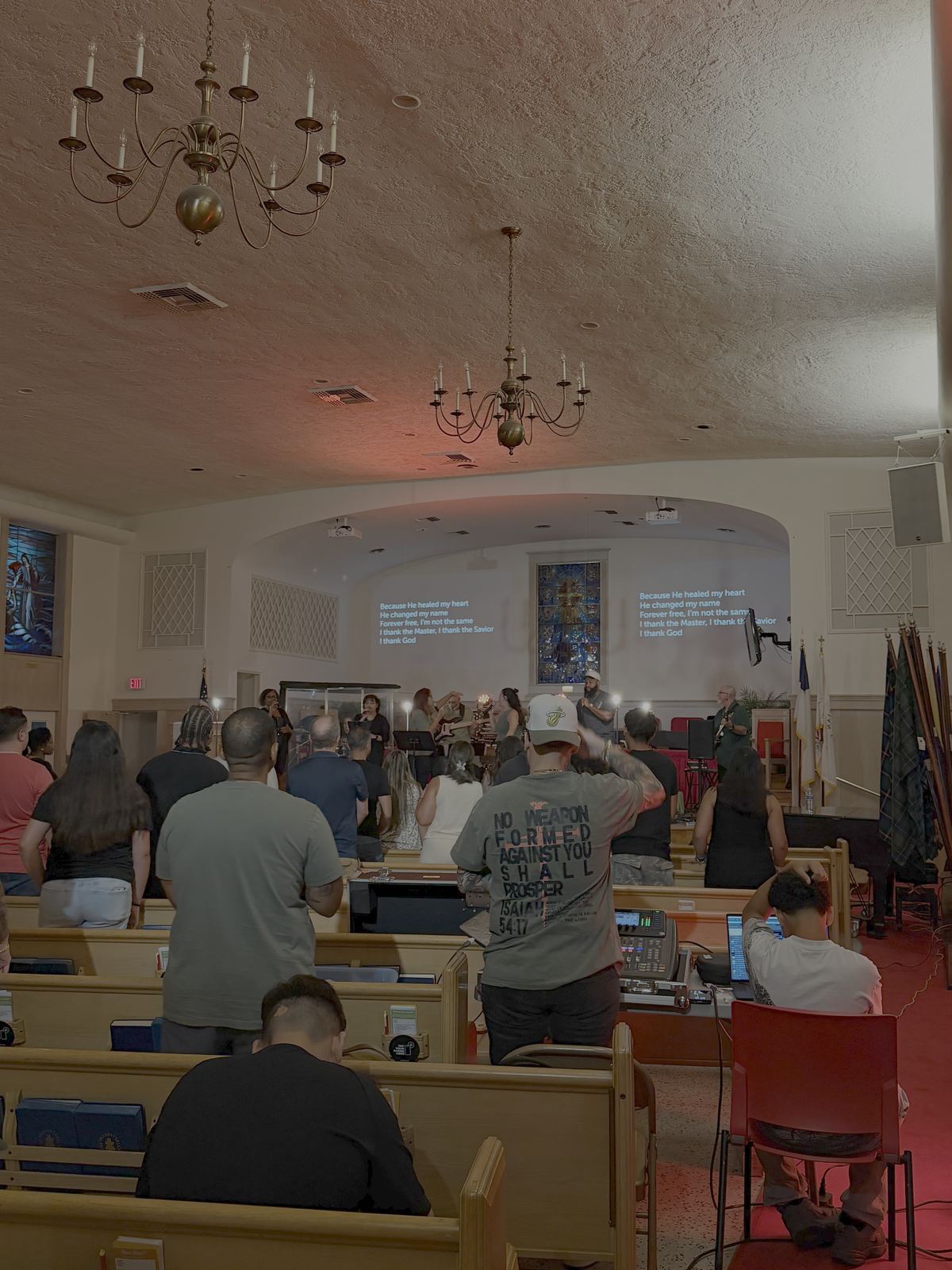 Hands raised in worship